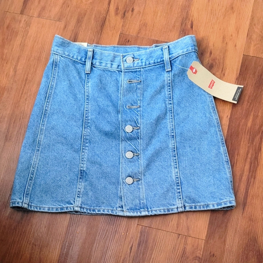 Levis Women A Line Button Front Mini Skirt